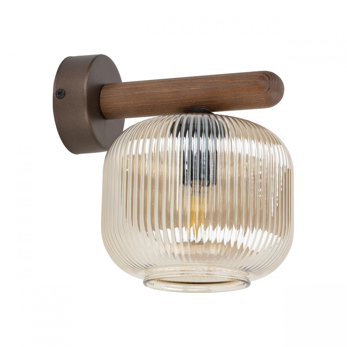Kinkiet ścienny TK Lighting SALVIA BROWN 11067 brązowy, E14, metal/drewno/szkło, 1-punktowy