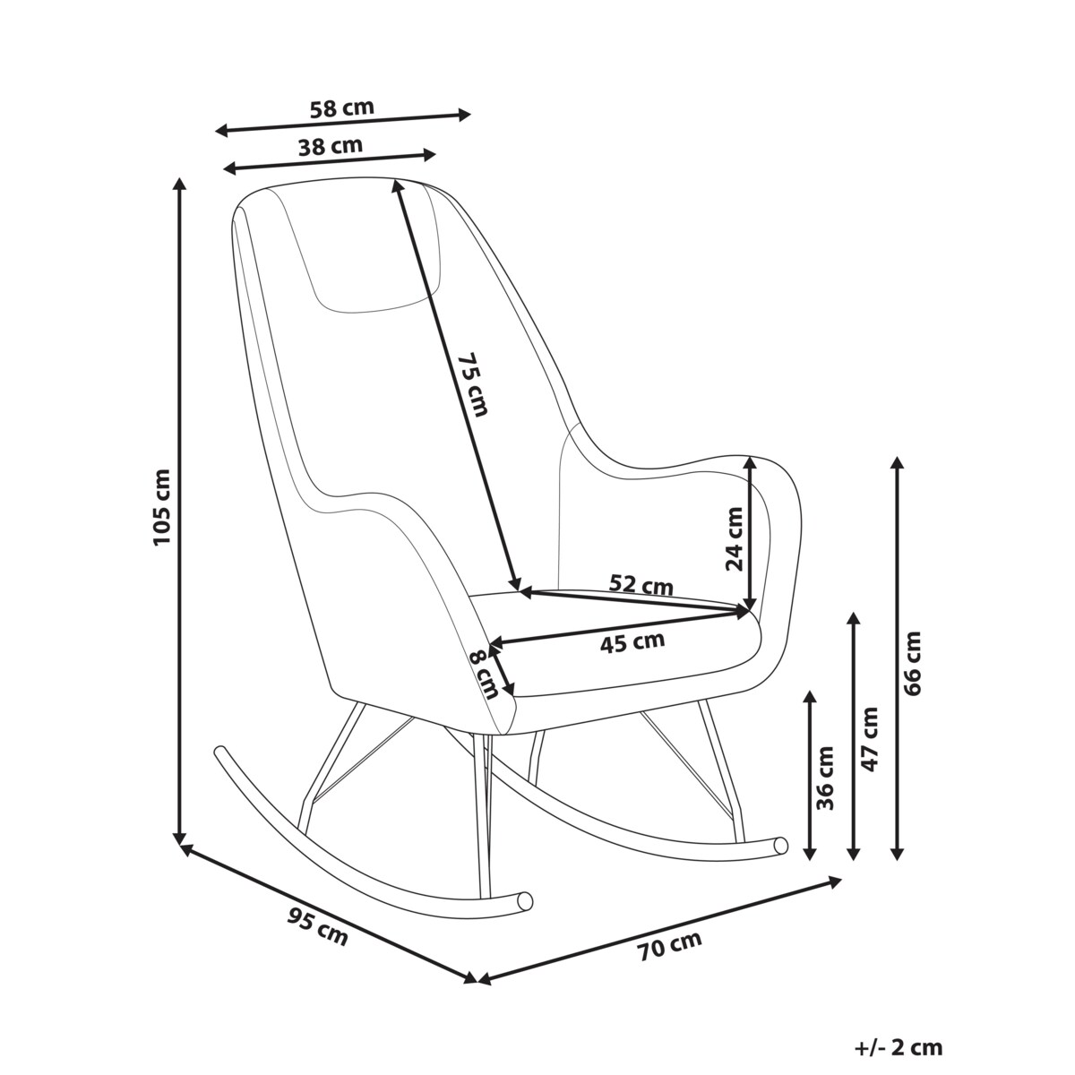 Fotel bujany GULSELE Boucle Beżowy