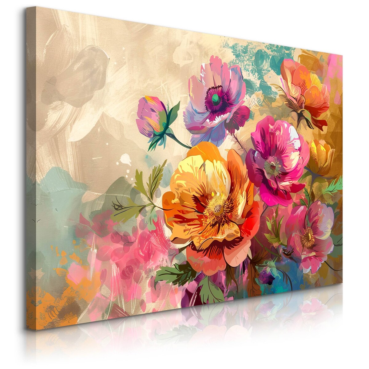 Obraz Na Płótnie Do Jadalni Akwarelowe Polne Kwiaty Natura Rośliny 70x50cm