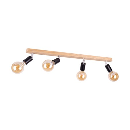 Drewniana Lampa Sufitowa BRITOP Lighting 4xE27 Max.25W Dąb Olejowany FSC z Dodatkiem Czerni, Polski Producent, 1 szt.