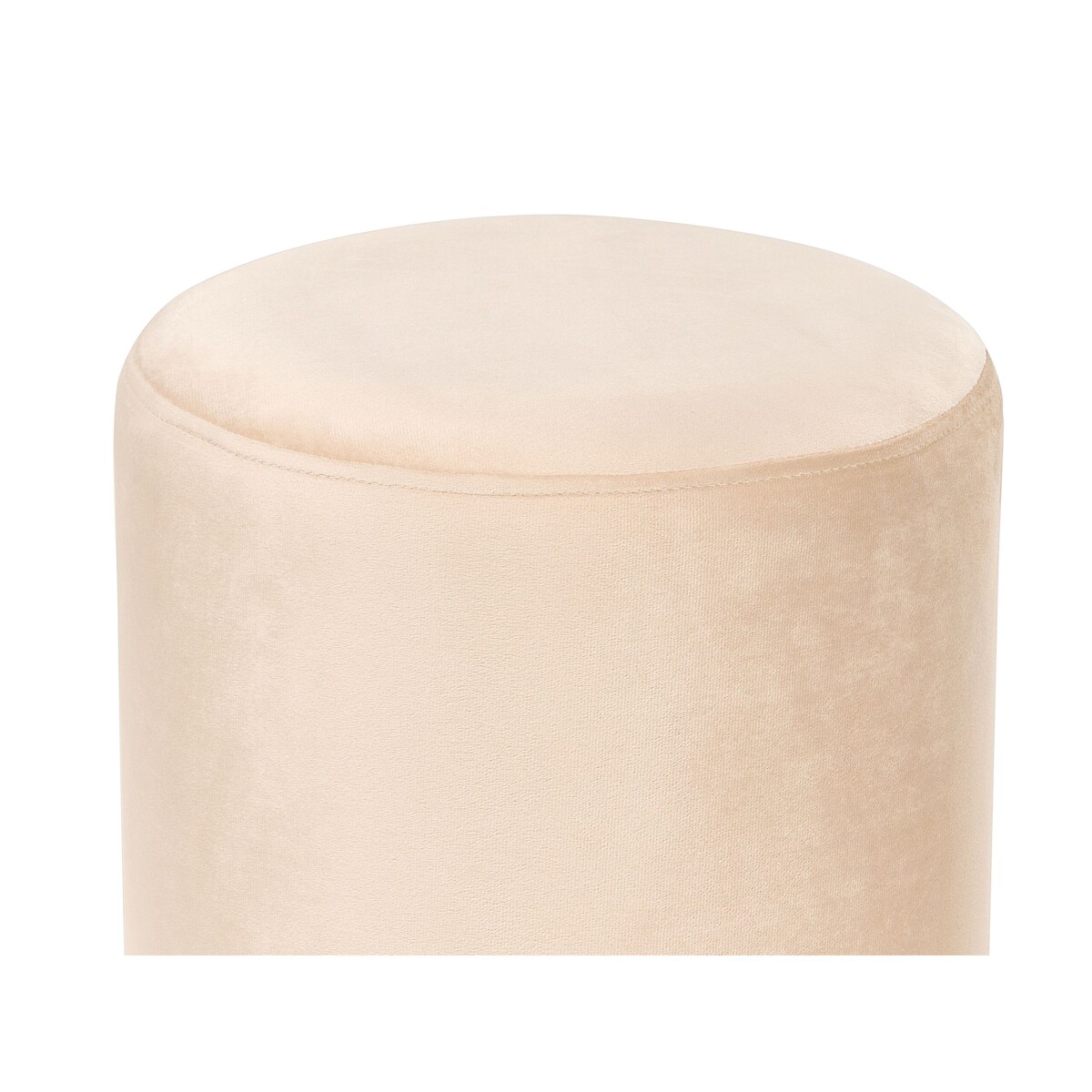 Puf welurowy ⌀ 35 cm kremowy YANKTON
