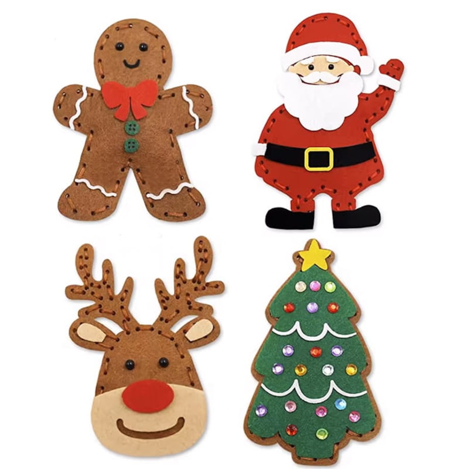 Boże Narodzenie - filcowy zestaw do szycia DIY - 12 elementów