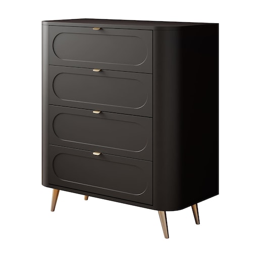 Komoda SHADOW II 4S z szufladami, nóżki skośne złote