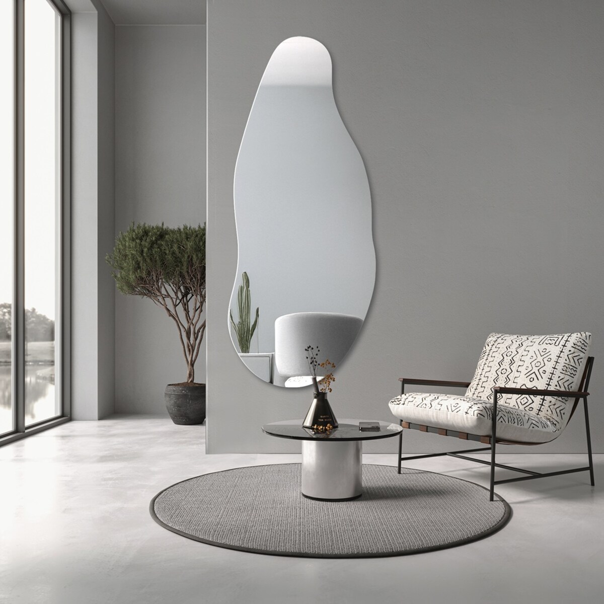 Dekoracyjne lustro o organicznym kształcie - BARYT