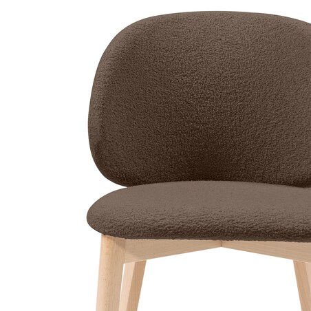 Krzesło SELMA -VII brązowe/buk/boucle 79x48x48 cm