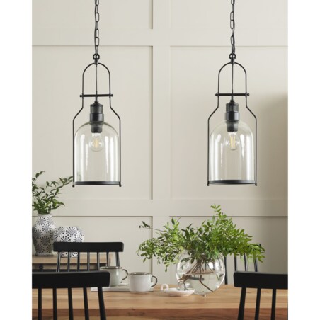 Lampa wisząca metalowa czarna BASHILO