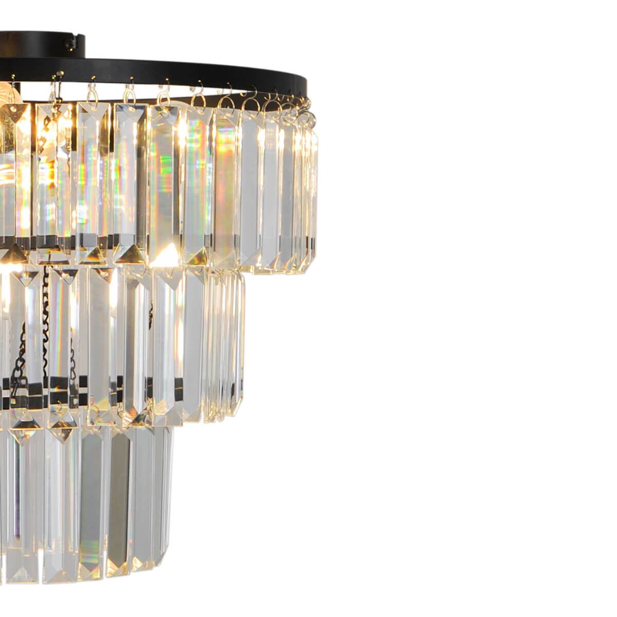 Kryształowa lampa sufitowa Tifanny P17127-4-BK Zumaline przezroczysty czarny