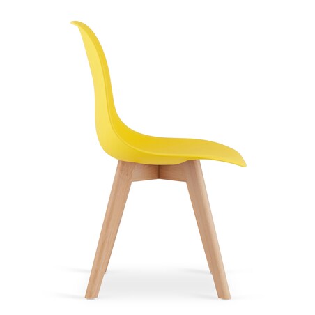 Krzesło do jadalni Kito Żółte, Nogi Naturalne 4 szt.