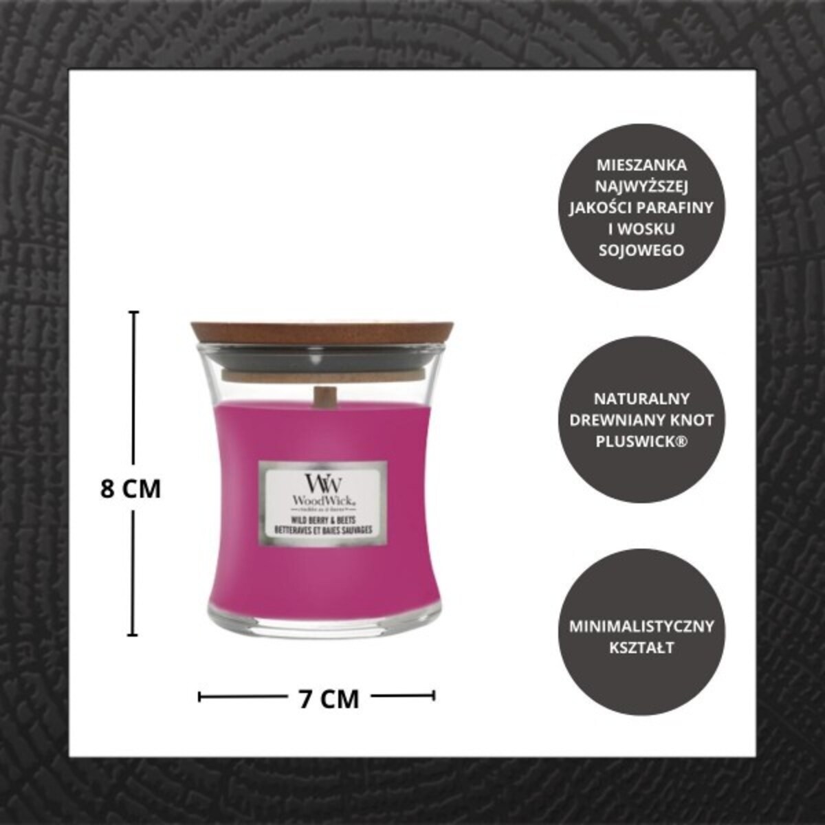 WoodWick świeca mała WILD BERRY & BEETS