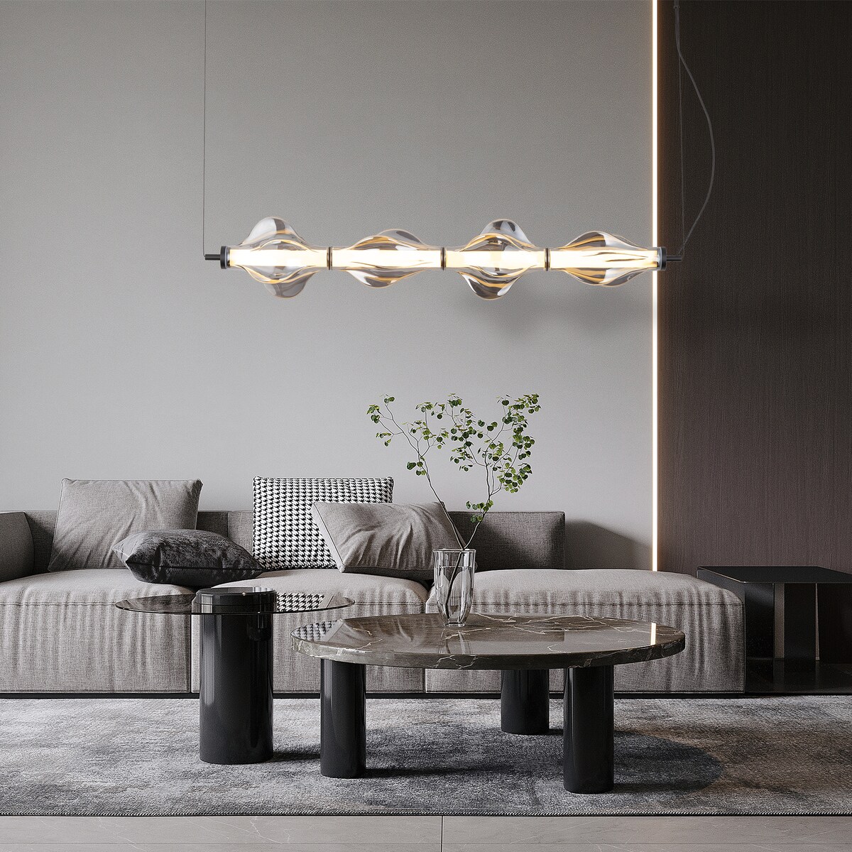 Lampa wisząca LED 30W TK Lighting ELVA BLACK czarna 3642 lm regulowana wysokość