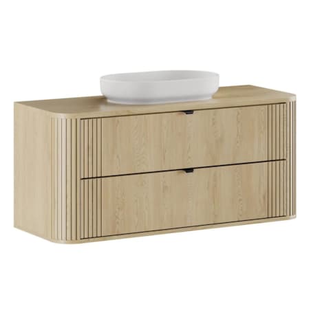 Szafka pod umywalkę OVALIA CREMONA 2S 120cm dąb cremona z umywalką nablatową RIVER