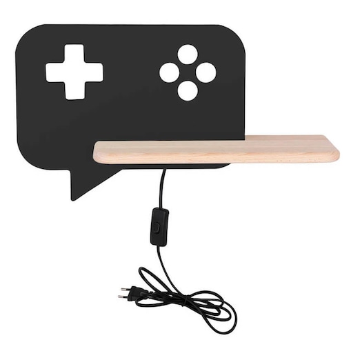 Dziecięcy kinkiet z półką Console 21-19684 Candellux LED 5W 4000K czarny drewno