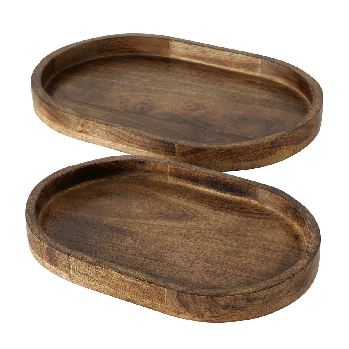 Tace dekoracyjne OVOLIO z drewna mango, 2 sztuki