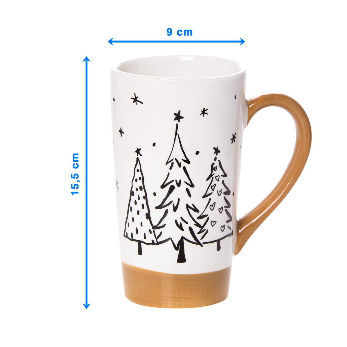 Kubek Świąteczny Ceramiczny Na Prezent 15,5 Cm Boże Narodzenie Duży