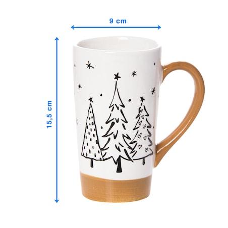 Kubek Świąteczny Ceramiczny Na Prezent 15,5 Cm Boże Narodzenie Duży