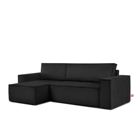 KONSIMO NAPI Uniwersalny narożnik z funkcją spania, czarny, prawy/lewy