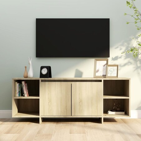 vidaXL Szafka pod TV, dąb sonoma, 130x35x50 cm materiał drewnopochodny