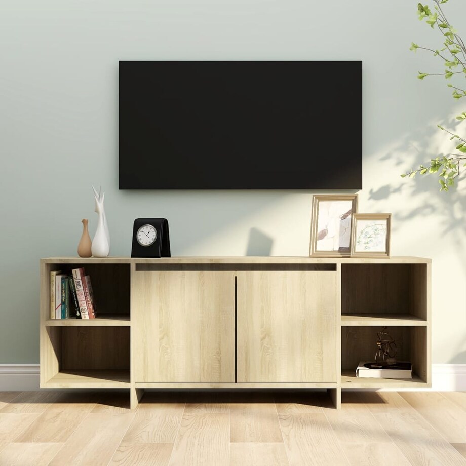 vidaXL Szafka pod TV, dąb sonoma, 130x35x50 cm materiał drewnopochodny