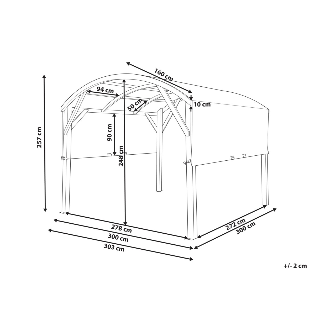 Pawilon ogrodowy 303 x 300 cm złamana biel SCOPELLO