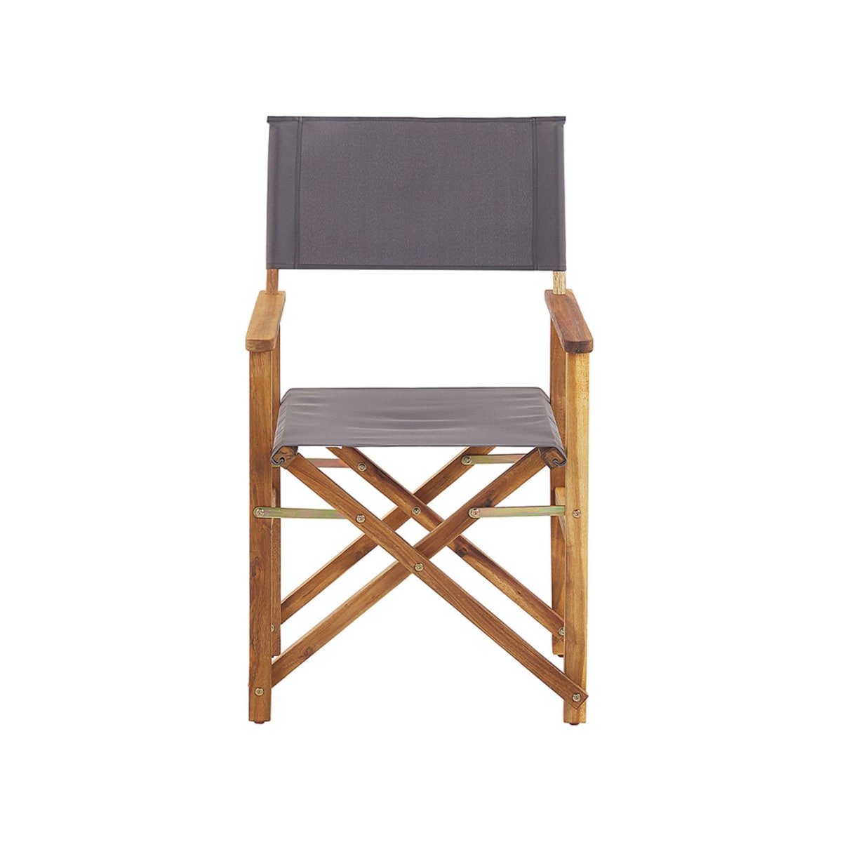 Zestaw 2 krzeseł ogrodowych akacjowy jasne drewno z szarym CINE