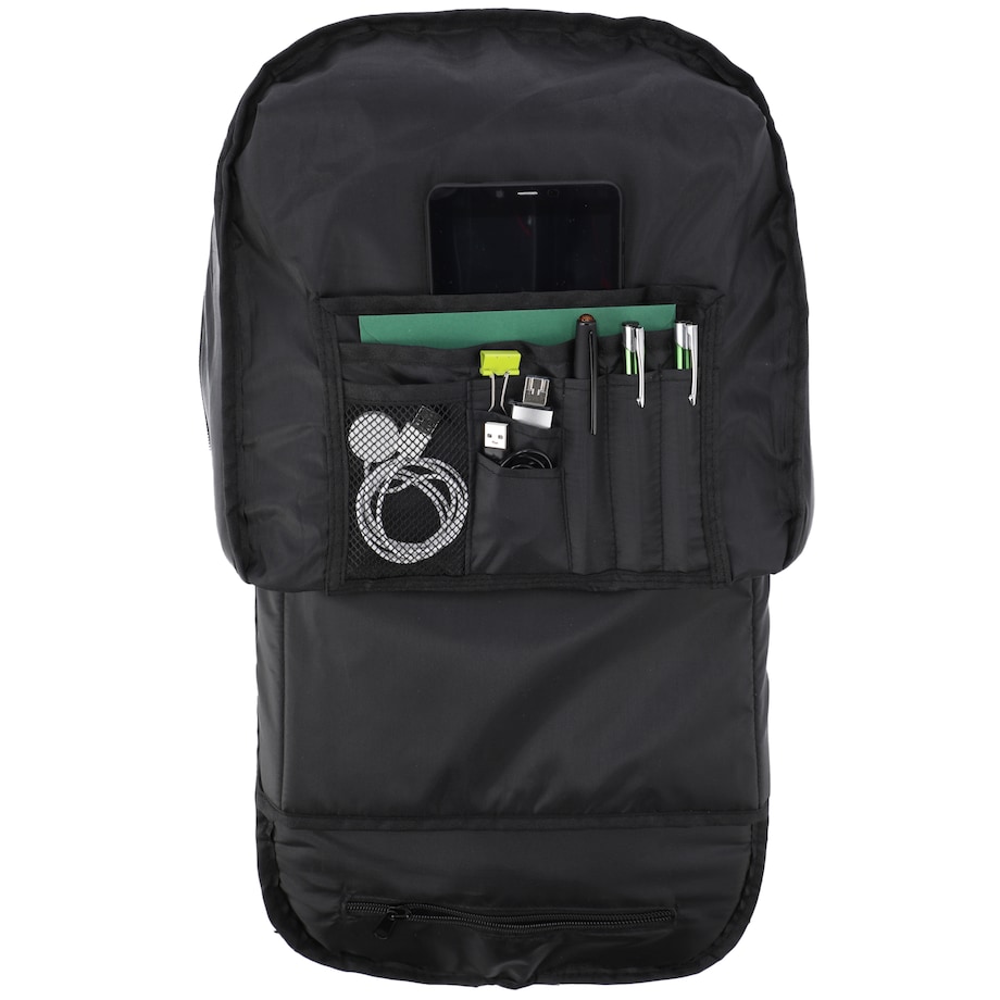 Plecak Czarny Miejski Podróżny Na Laptop 15,6" Do Samolotu 5 Komorowy