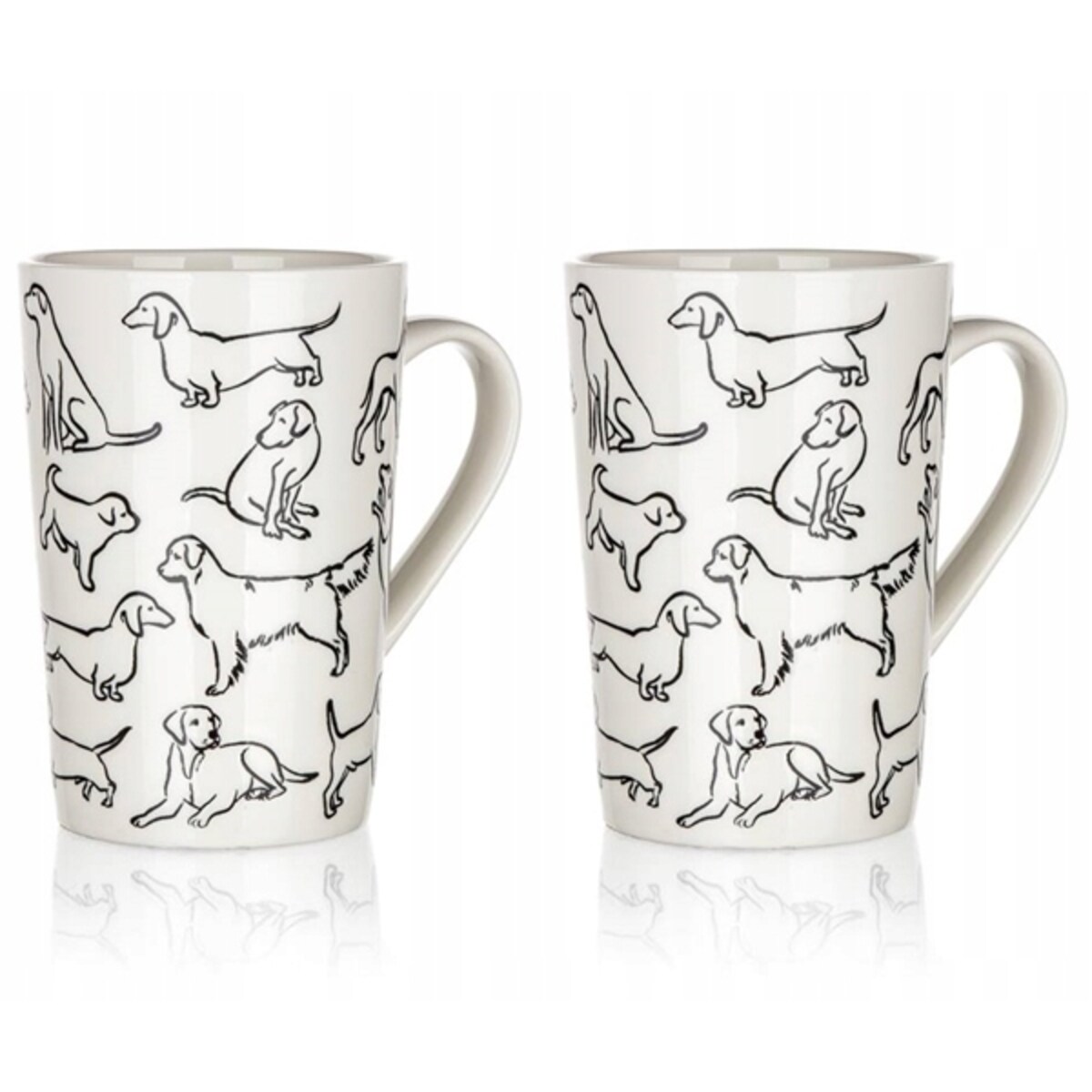 2x KUBEK WYSOKI piesek CERAMIKA 450 ml na herbatę kawę dekoracja prezent