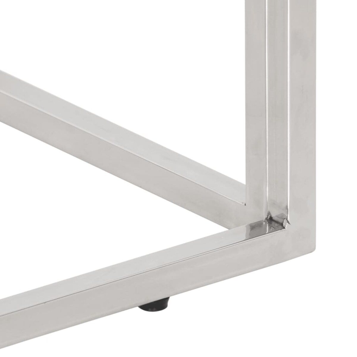 vidaXL Stolik konsolowy, srebrny, stal nierdzewna i szkło hartowane