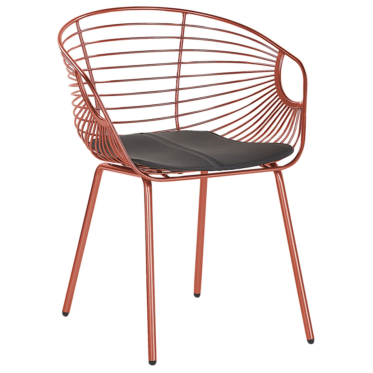 Zestaw 2 metalowych krzeseł do jadalni miedziany HOBACK