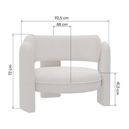 Fotel wypoczynkowy Bouclé kremowy