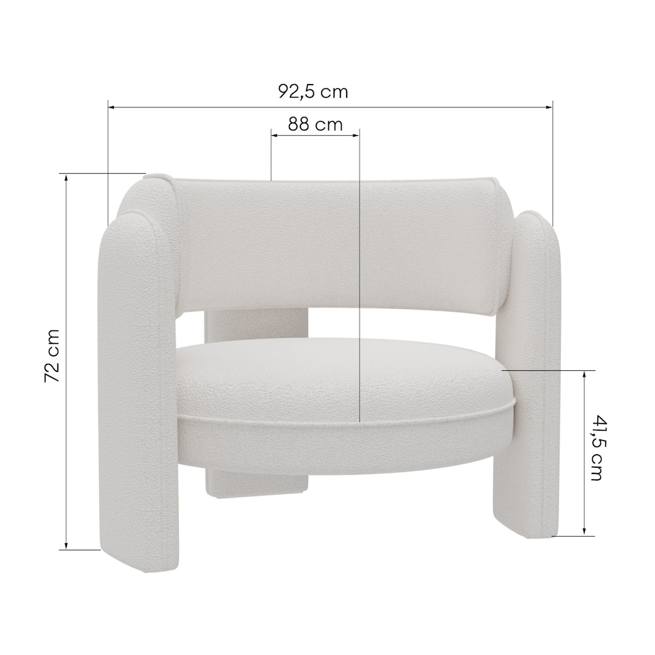 Fotel wypoczynkowy Bouclé kremowy