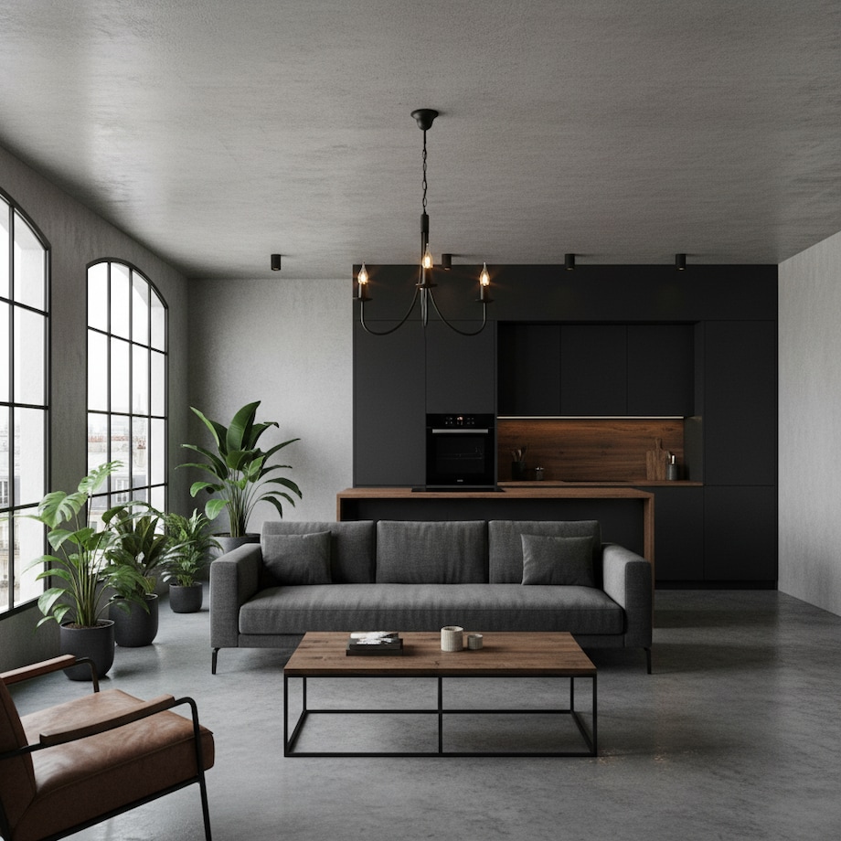 czarna lampa wisząca sufitowa 3 punktowa edylit loft do salonu