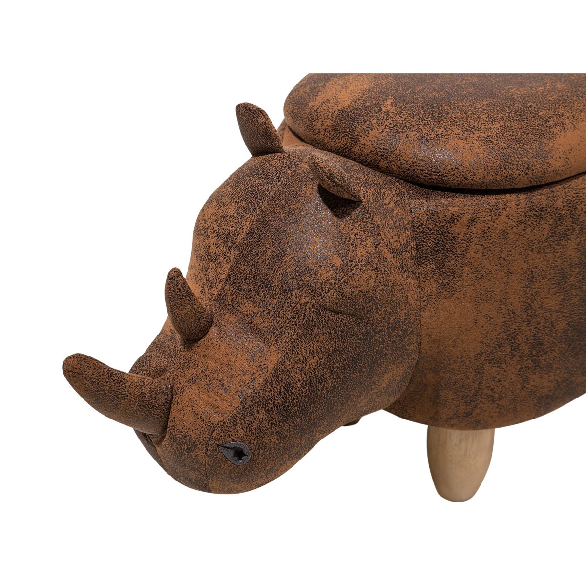 Pufa zwierzak ze schowkiem ekoskóra brązowa RHINO