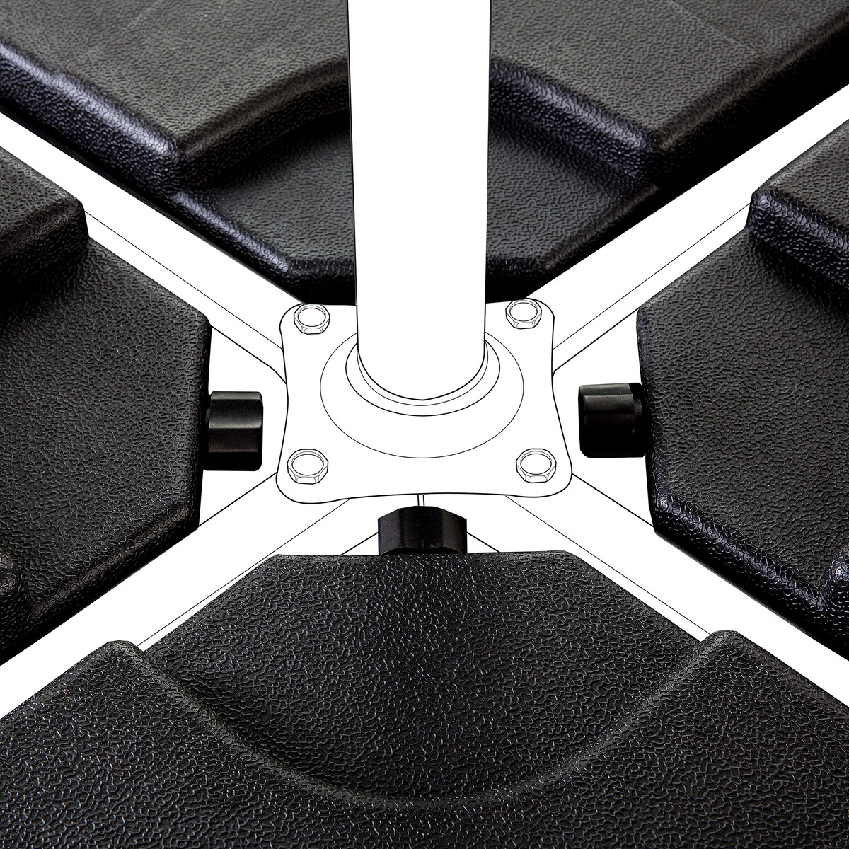 Podstawa do parasola CARIA Czarny Kwadratowy 9 kg
