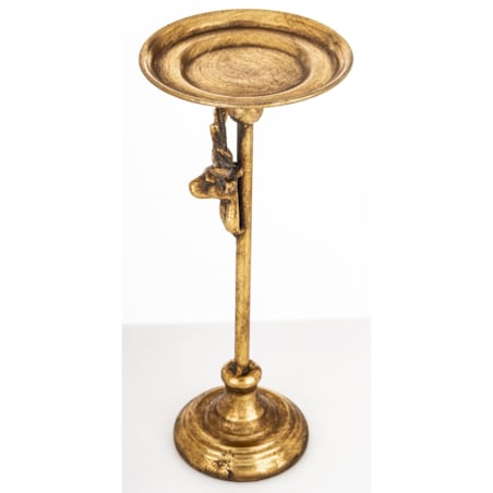 Świecznik metalowy złoty z reniferem 29,5x12x12 cm RENI