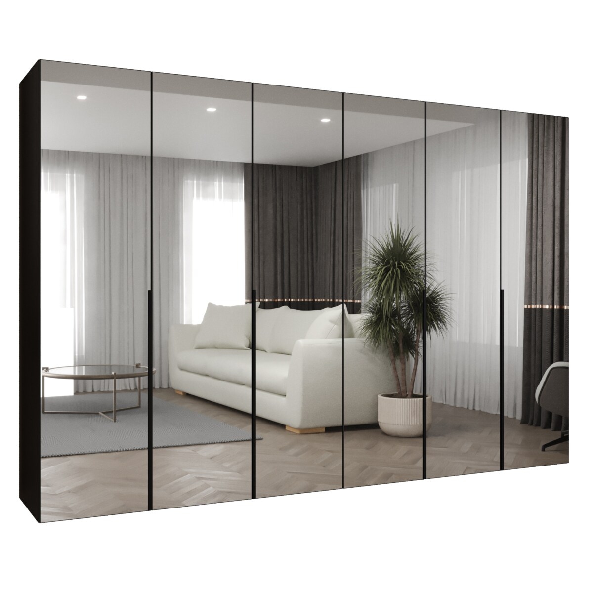 Szafa uchylna otwierana ALICANTE 3 300 wys. 202 cm Czarny + u. Czarny