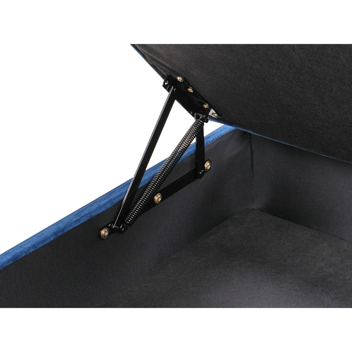 Otomana ze schowkiem welurowa niebieska ABERDEEN