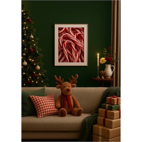 Poster Story, Plakat, Obraz - Świąteczne Cukrowe Laski, wymiary 60 x 84 cm