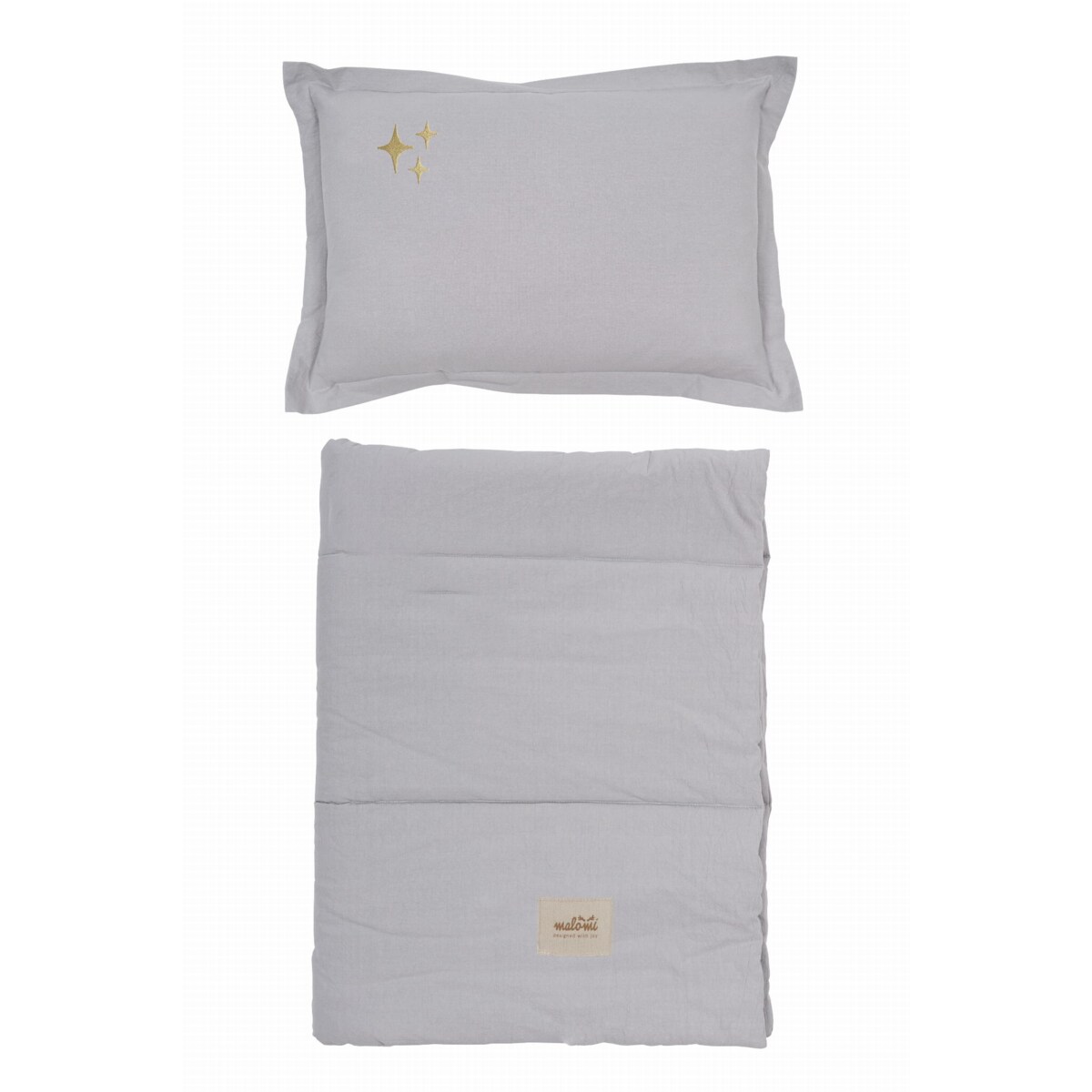 Pościel washed cotton z wypełnieniem Stars grey - L