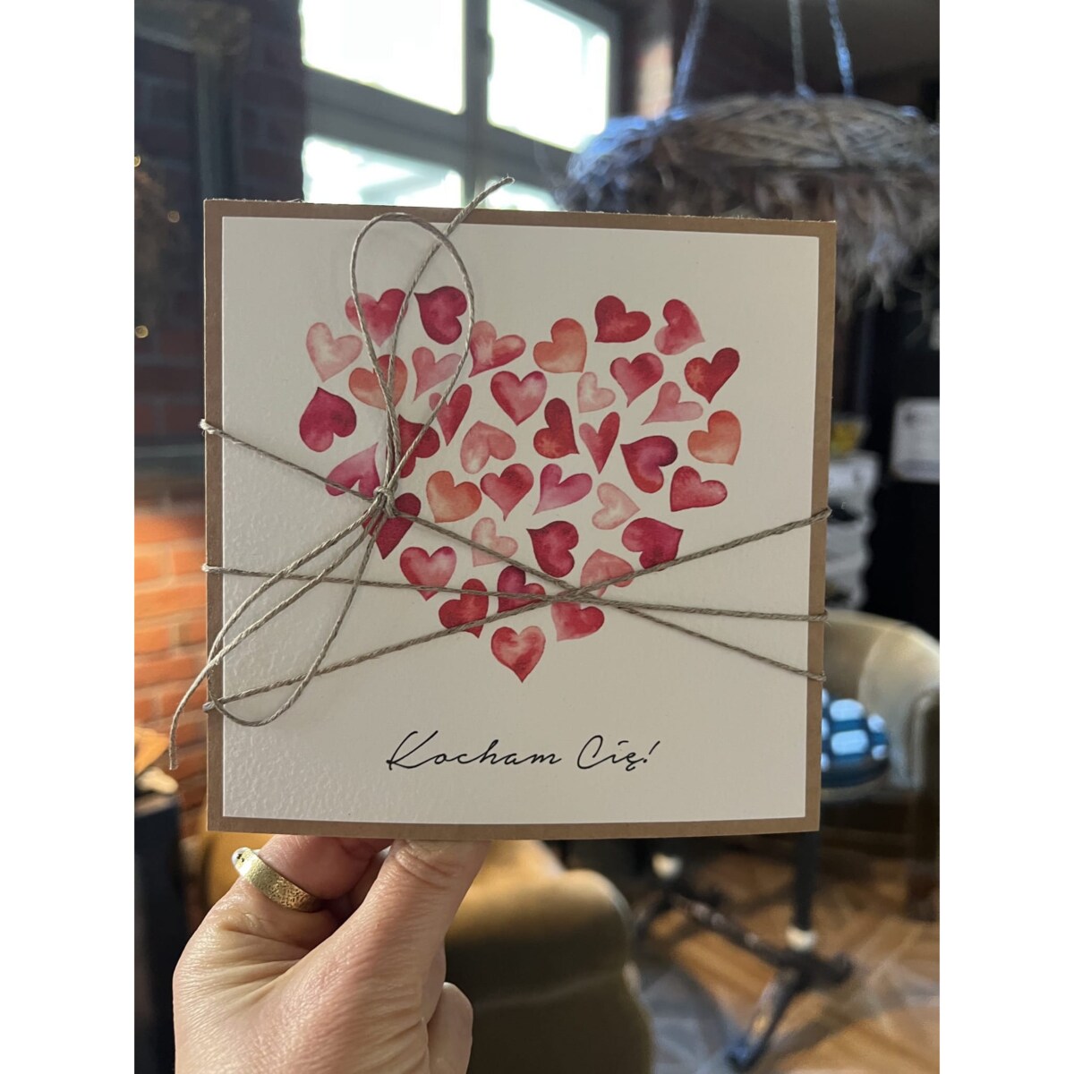 Ręcznie robiona kartka walentynkowa