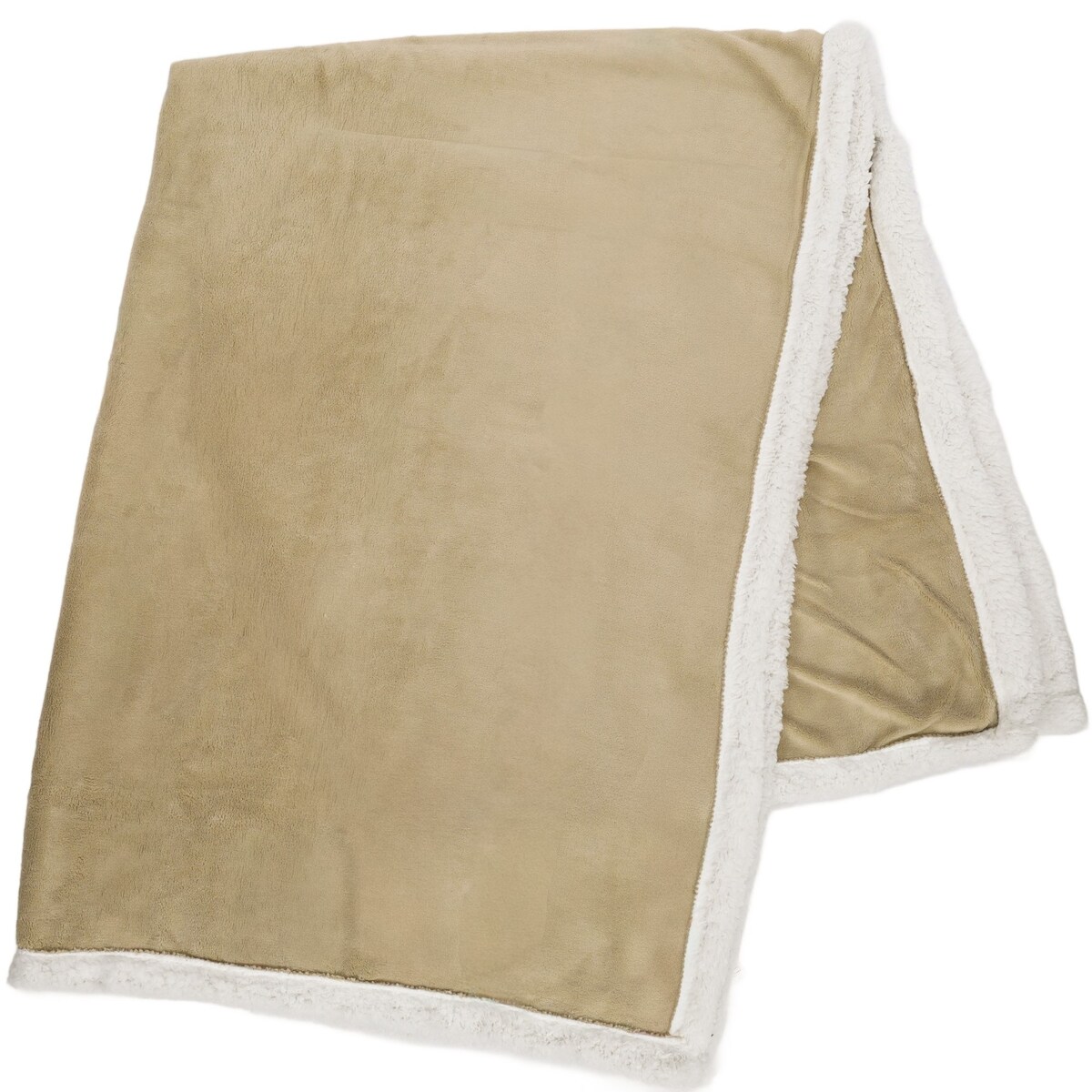 Koc dwustronny poliestrowy 130x170 cm Beige e Bianco