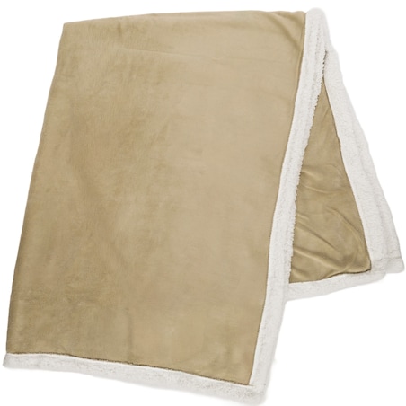 Koc dwustronny poliestrowy 130x170 cm Beige e Bianco