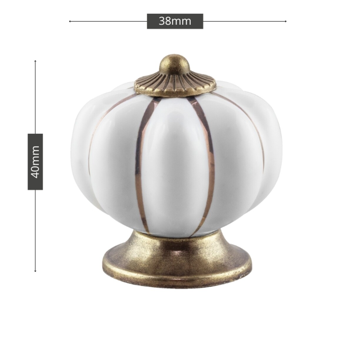 Gałka meblowa retro cermiczna uchwyt do mebli klasyczny złoty porcelanowy