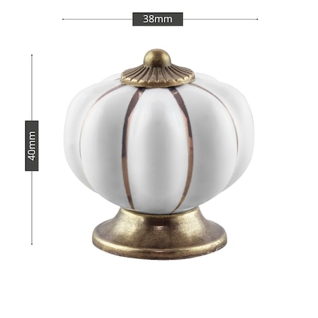 Gałka meblowa retro cermiczna uchwyt do mebli klasyczny złoty porcelanowy