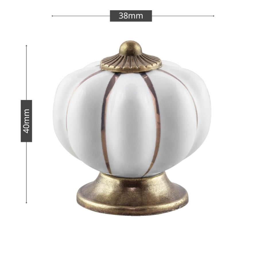 Gałka meblowa retro cermiczna uchwyt do mebli klasyczny złoty porcelanowy