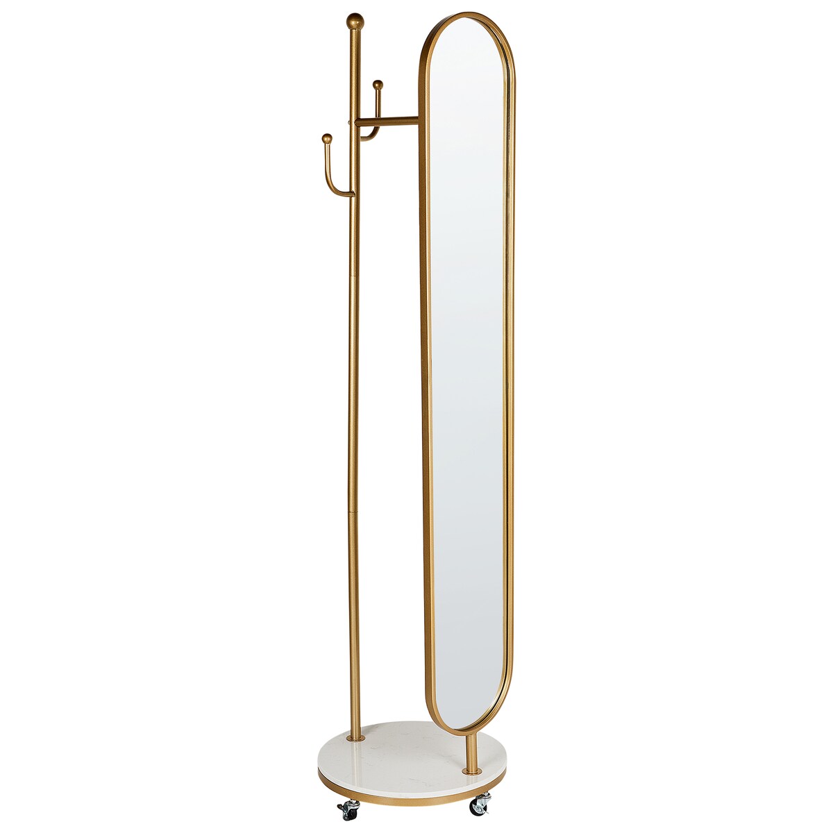 Wieszak z lustrem LORENA 172 cm Metal Złoty