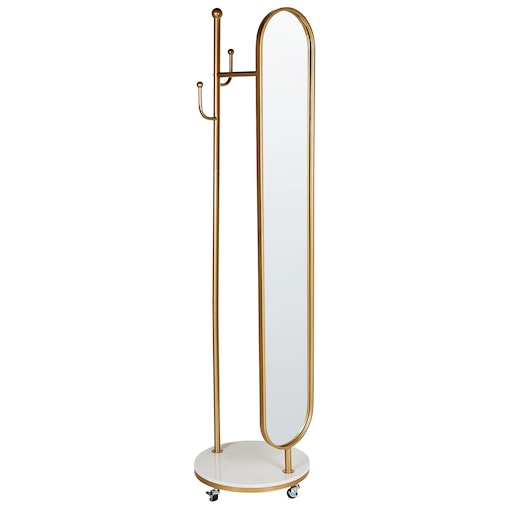 Wieszak z lustrem LORENA 172 cm Metal Złoty