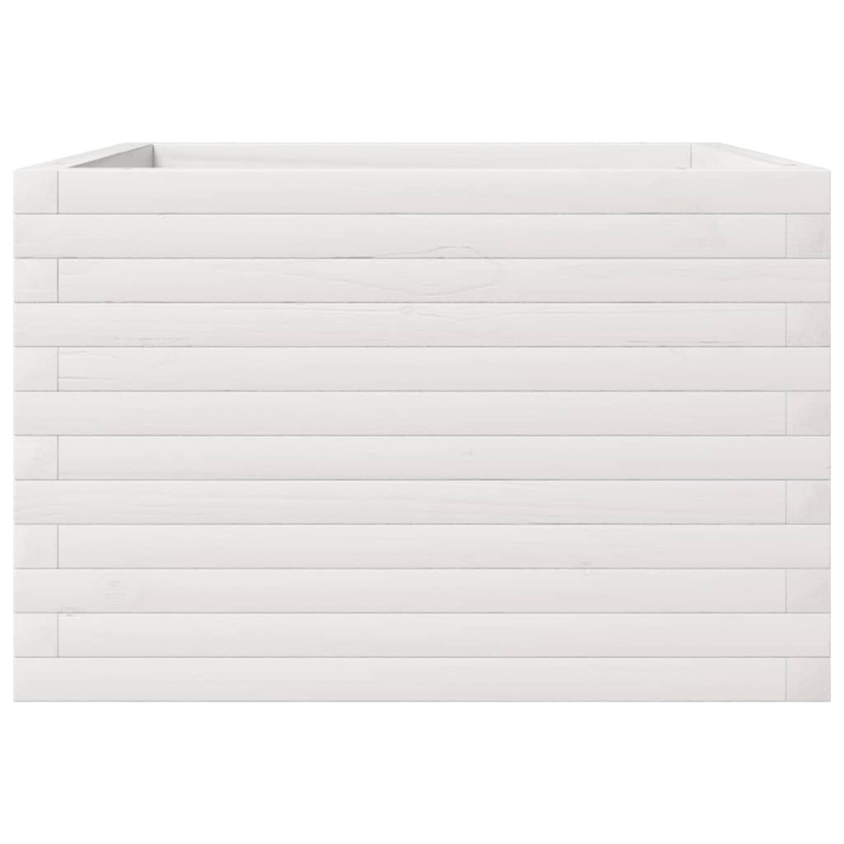 vidaXL Donica ogrodowa, biała, 70x70x45,5 cm, lite drewno sosnowe