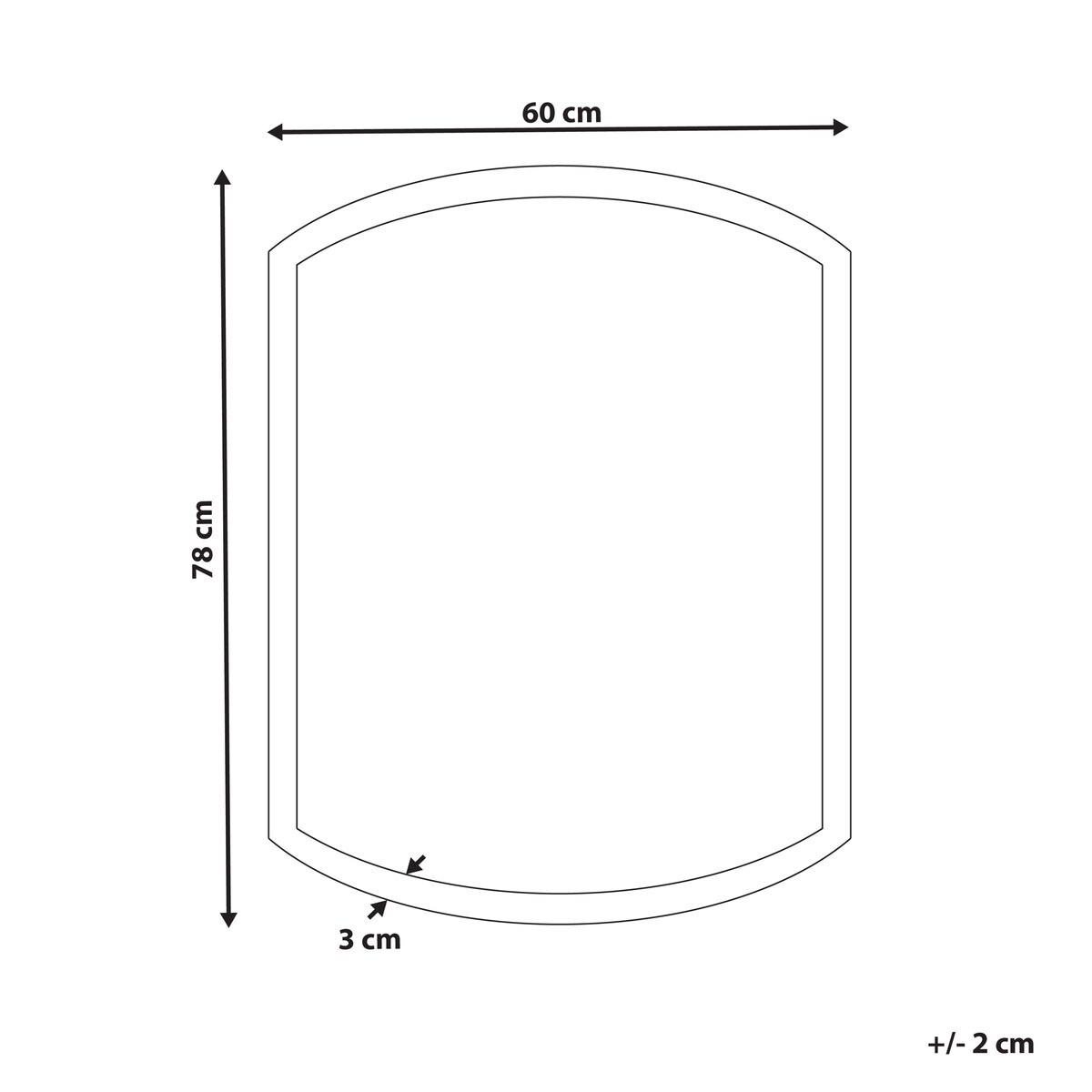 Lustro łazienkowe LED BEZIERS 60 cm 78 cm Srebrny