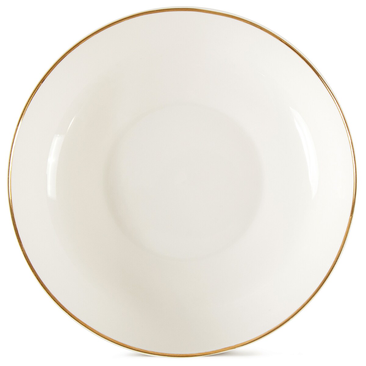 KONSIMO AD BELLA, Talerz głęboki 6 szt., kolor ecru/złoty