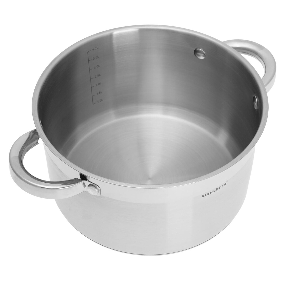 Garnek stalowy z pokrywką indukcja gaz 4.6L 22cm KLAUSBERG